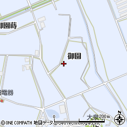愛知県田原市大草町御園周辺の地図