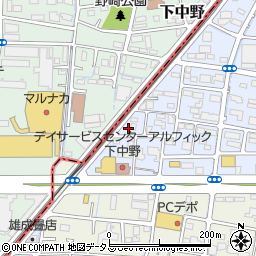 岡山県岡山市南区下中野1416-7周辺の地図