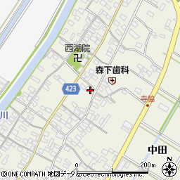 愛知県田原市中山町寺脇周辺の地図
