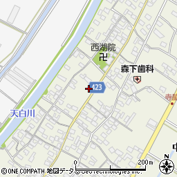 愛知県田原市中山町寺脇156周辺の地図