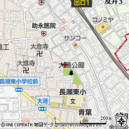 長瀬東公民分館周辺の地図