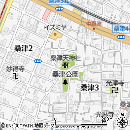 桑津天神社周辺の地図