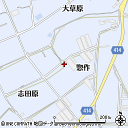 愛知県田原市大草町惣作4周辺の地図
