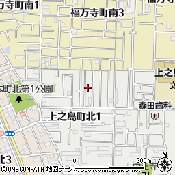 大阪府八尾市上之島町北1丁目12周辺の地図