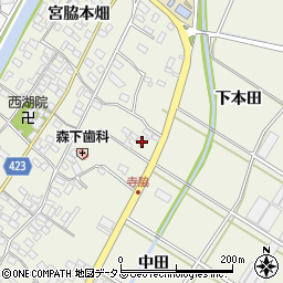 愛知県田原市中山町寺脇55周辺の地図