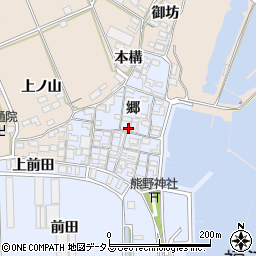 愛知県田原市向山町郷周辺の地図