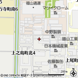 大阪府八尾市上之島町北5丁目2周辺の地図