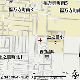 大阪府八尾市上之島町北2丁目4周辺の地図