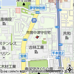 大阪市営中津守住宅周辺の地図