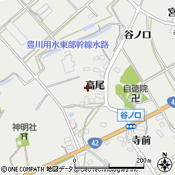 愛知県田原市南神戸町高尾周辺の地図