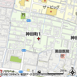 岡山県岡山市北区神田町1丁目周辺の地図