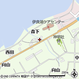 愛知県田原市石神町森下67周辺の地図