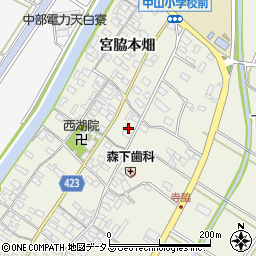 愛知県田原市中山町寺脇73周辺の地図