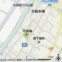 愛知県田原市中山町寺脇82周辺の地図