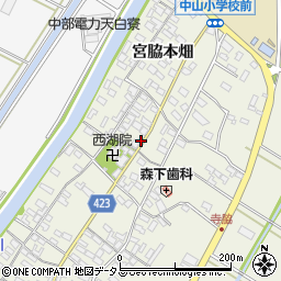 愛知県田原市中山町寺脇81周辺の地図