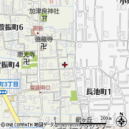 大阪府八尾市萱振町5丁目110周辺の地図