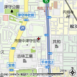 津守高瀬倉庫周辺の地図