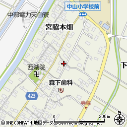愛知県田原市中山町寺脇74周辺の地図