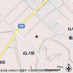 愛知県田原市野田町山ノ田周辺の地図