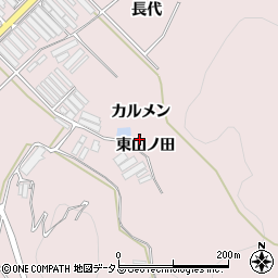 愛知県田原市野田町東山ノ田周辺の地図