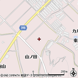 愛知県田原市野田町（山ノ田）周辺の地図