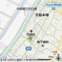 愛知県田原市中山町寺脇119周辺の地図
