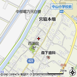愛知県田原市中山町寺脇105周辺の地図
