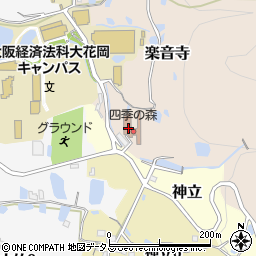 大阪府八尾市楽音寺609周辺の地図