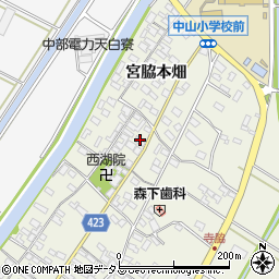 愛知県田原市中山町寺脇77周辺の地図
