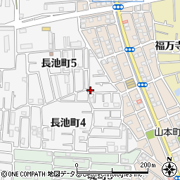 大阪府八尾市長池町4丁目10周辺の地図