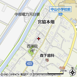 愛知県田原市中山町寺脇106周辺の地図