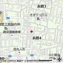 名鉄協商東大阪衣摺４丁目駐車場周辺の地図