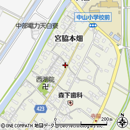愛知県田原市中山町寺脇76周辺の地図
