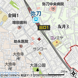 東大阪金岡郵便局 ＡＴＭ周辺の地図