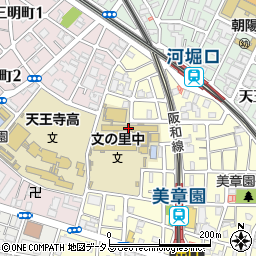 大阪市立文の里中学校　夜間学級周辺の地図
