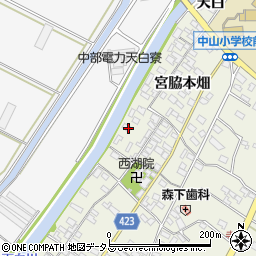 愛知県田原市中山町寺脇115周辺の地図
