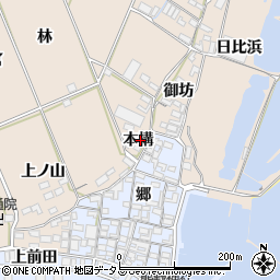 愛知県田原市福江町（本構）周辺の地図