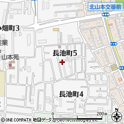 大阪府八尾市長池町5丁目周辺の地図