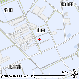愛知県田原市大草町山田周辺の地図