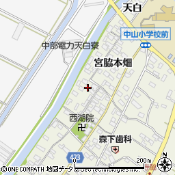 愛知県田原市中山町寺脇110周辺の地図