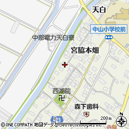 愛知県田原市中山町寺脇111周辺の地図