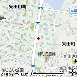 奈良県大和郡山市矢田山町44-22周辺の地図