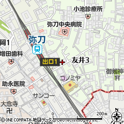 フジパレス弥刀駅東周辺の地図