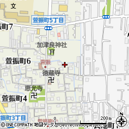 大阪府八尾市萱振町5丁目50周辺の地図