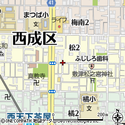 大阪府大阪市西成区松周辺の地図