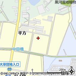 愛知県田原市高松町平方周辺の地図