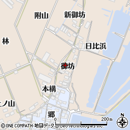 愛知県田原市福江町（御坊）周辺の地図