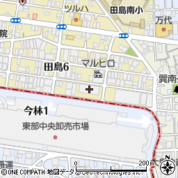 東果大阪関連施設周辺の地図