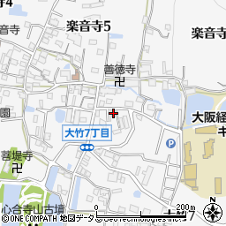大阪府八尾市楽音寺6丁目125-1周辺の地図