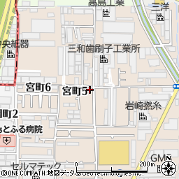 八尾市宮町5丁目5 岩崎駐車場(1)周辺の地図